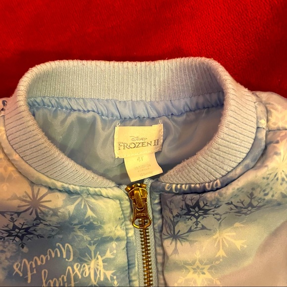 Disney Frozen II bomber jacket 4 T - Picture 3 of 4